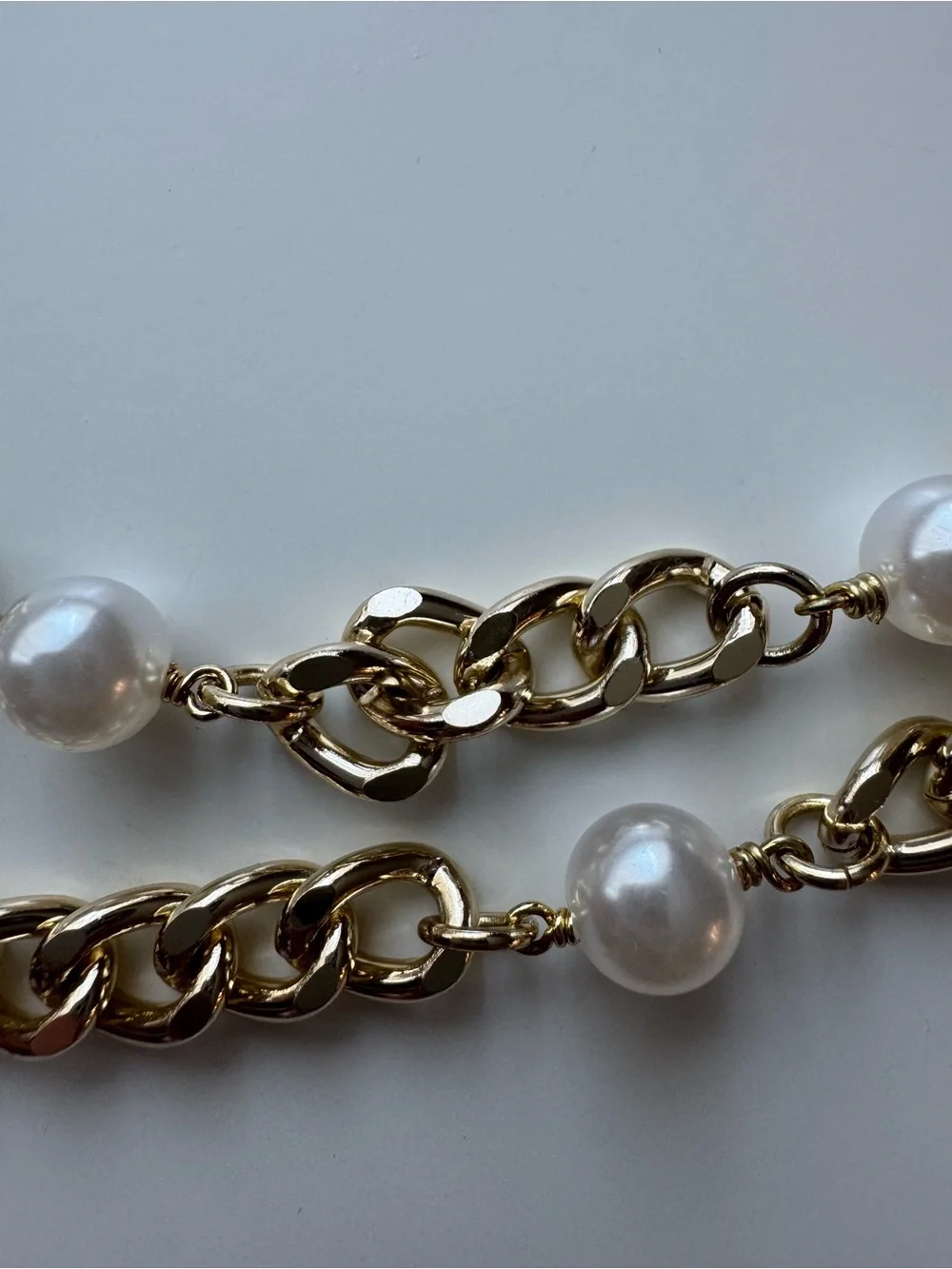 Karl Lagerfeld Gold Tone Pearl Multi Chain Bag Charm Tassel Accessory